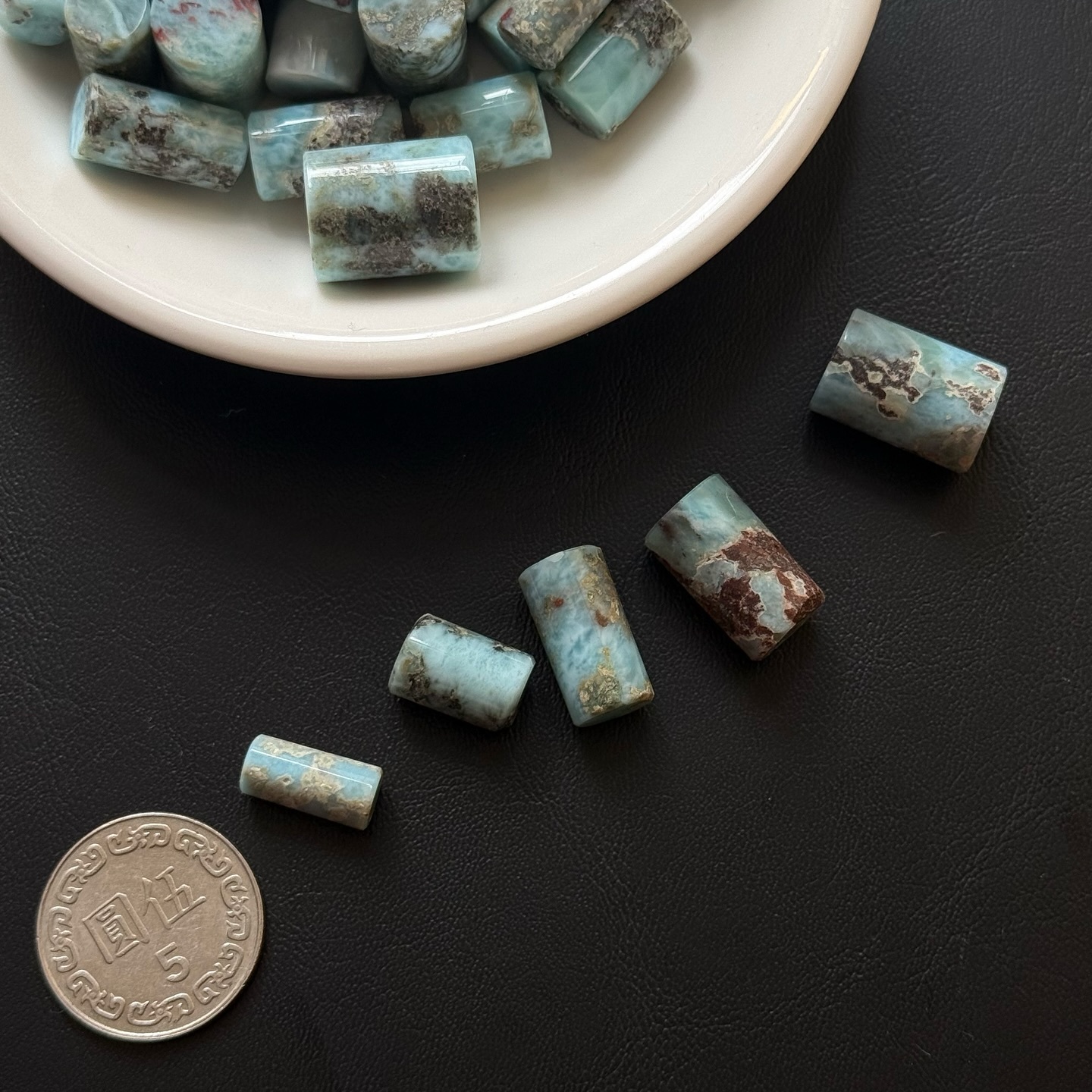 [原石] 拉利瑪海紋石 小圓柱