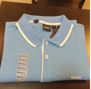 [S] HUGO BOSS PASTEL BLUE FIRENZE 33 JERSEY POLO T-SHIRT, 50268712-455 (SZZ908)