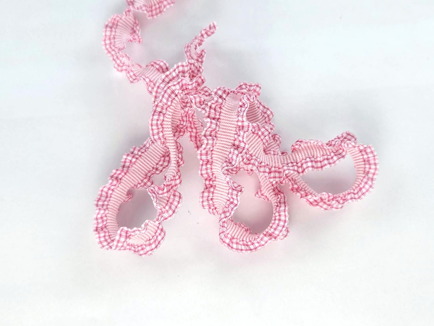 格紋荷葉邊/彈性