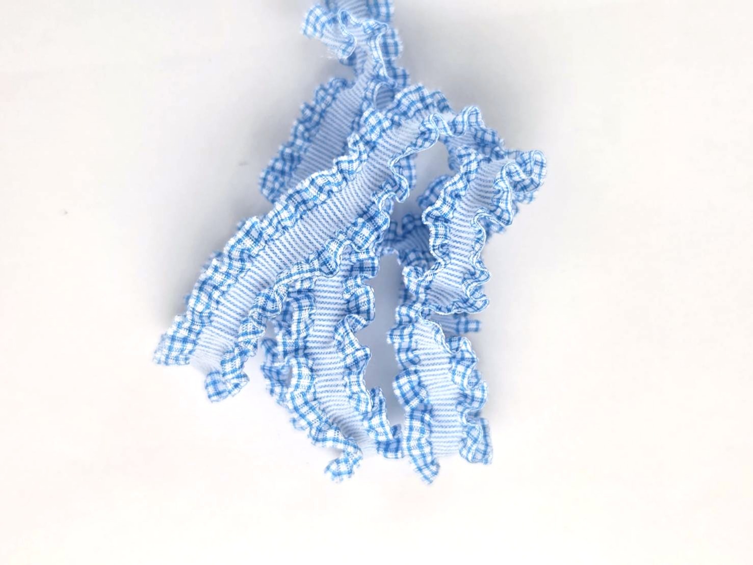 格紋荷葉邊/彈性