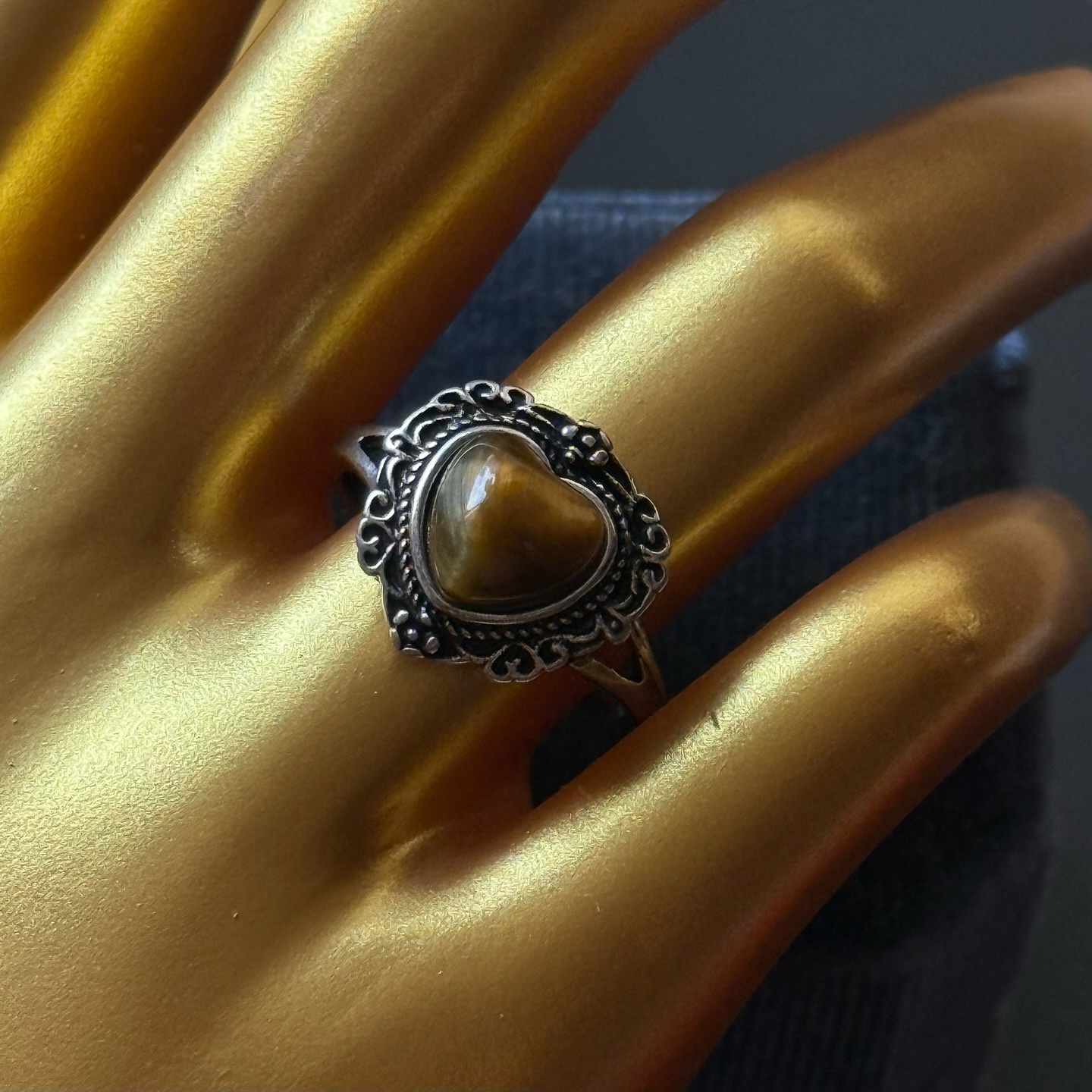 [原石] 虎眼石 水晶戒指