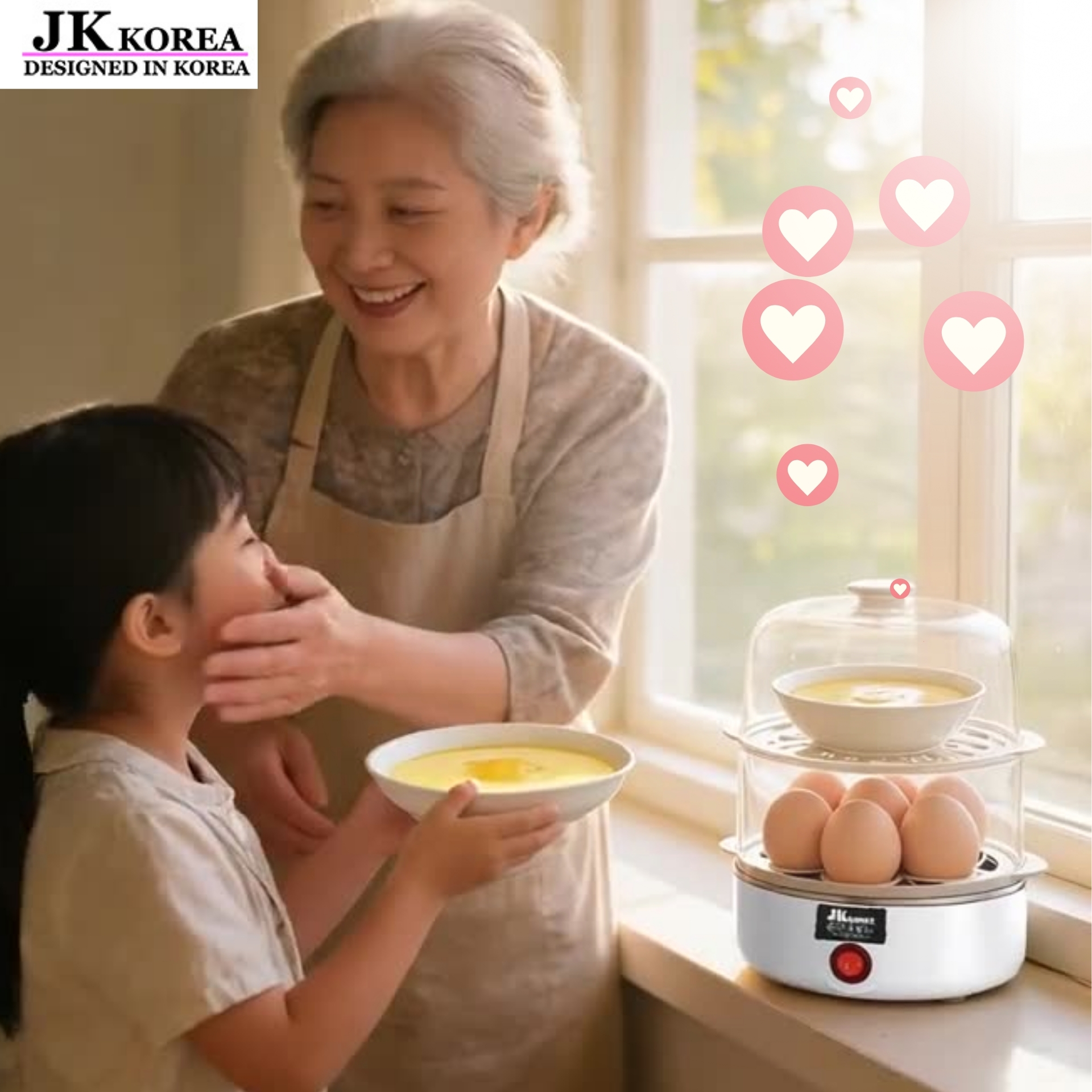 JK KOREA - 雙層蒸蛋器迷你早餐機J0740