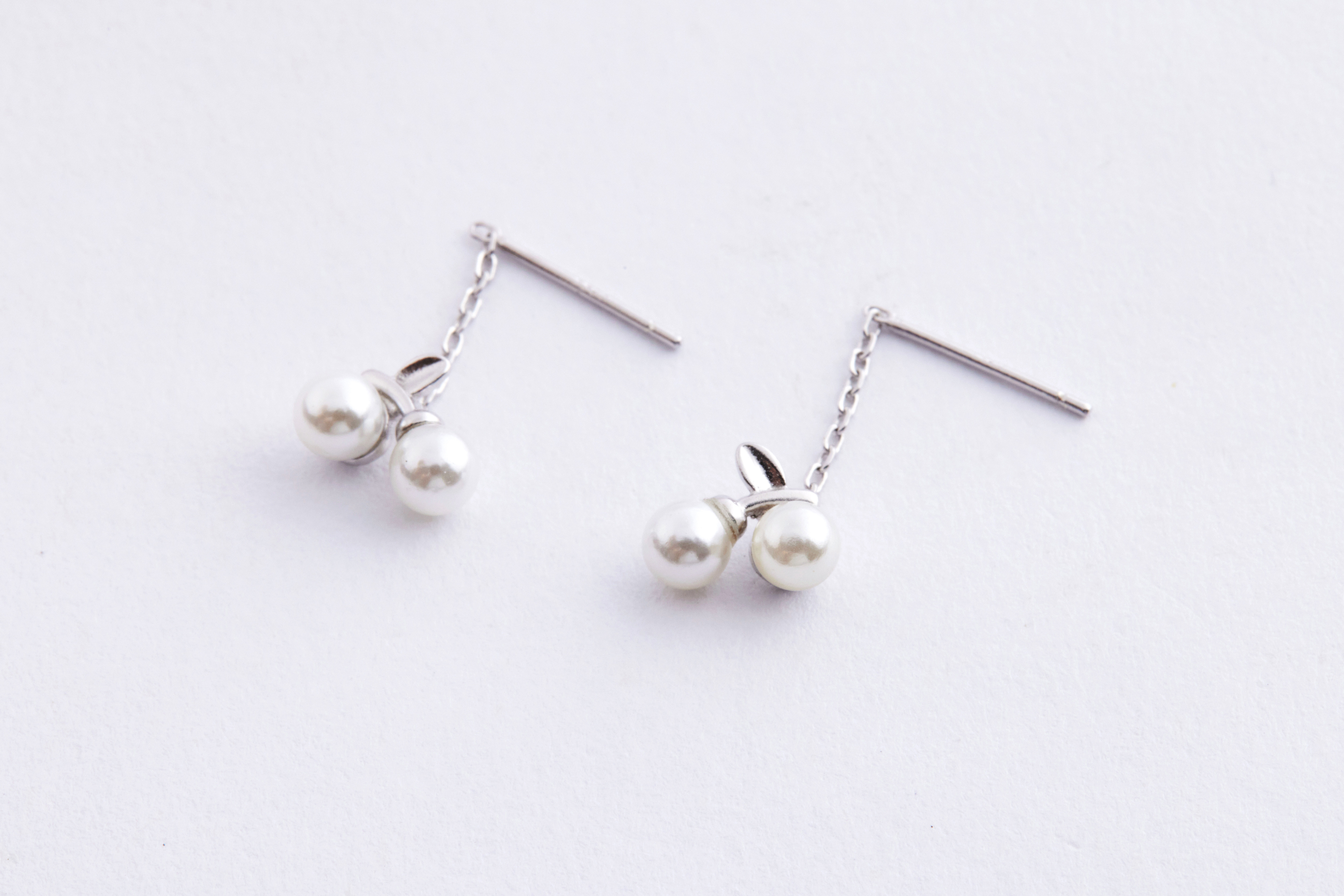 E2554 | 純銀櫻桃施家珍珠耳環