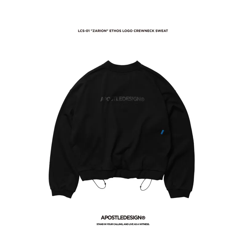 LCS-01 "ZARION" Ethos Logo Crewneck Sweat - Black