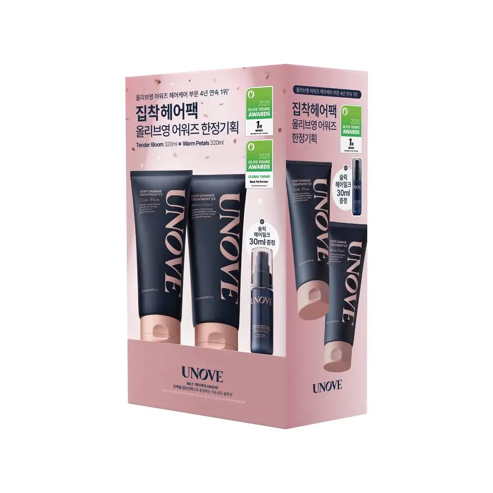 UNOVE 深層受損修護髮膜 EX 320ml 雙入套組 (加贈 舒緩免沖洗護髮乳 30ml)