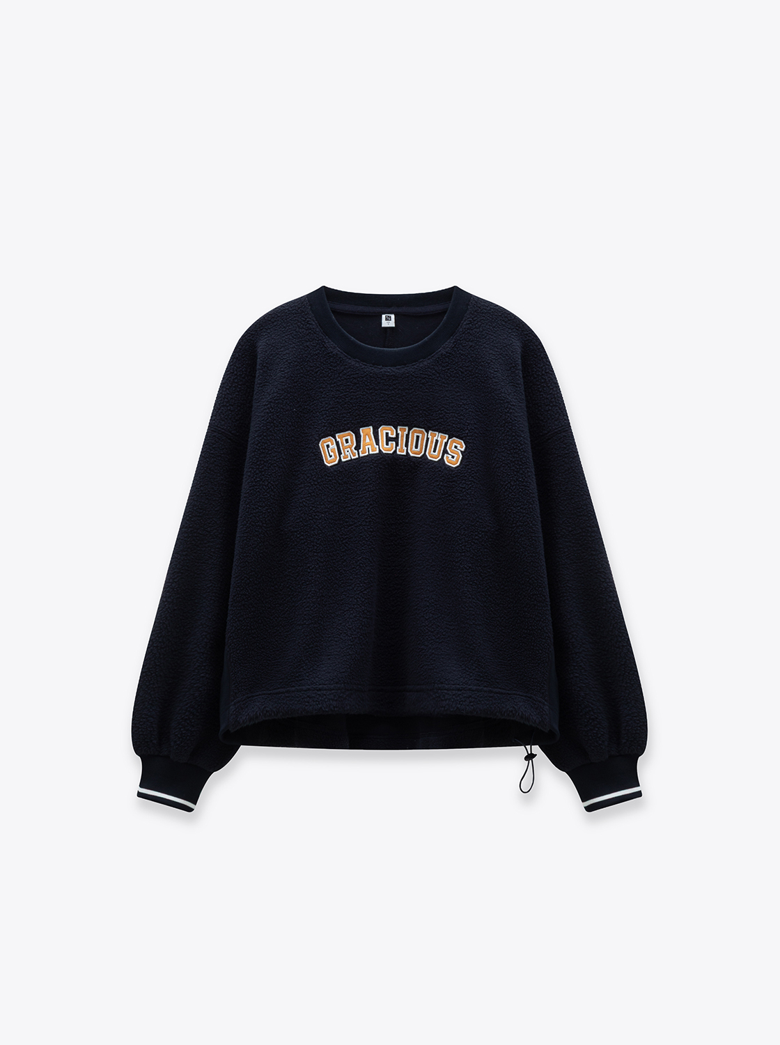 【第二件5折】美式貼布繡羊羔毛長袖上衣