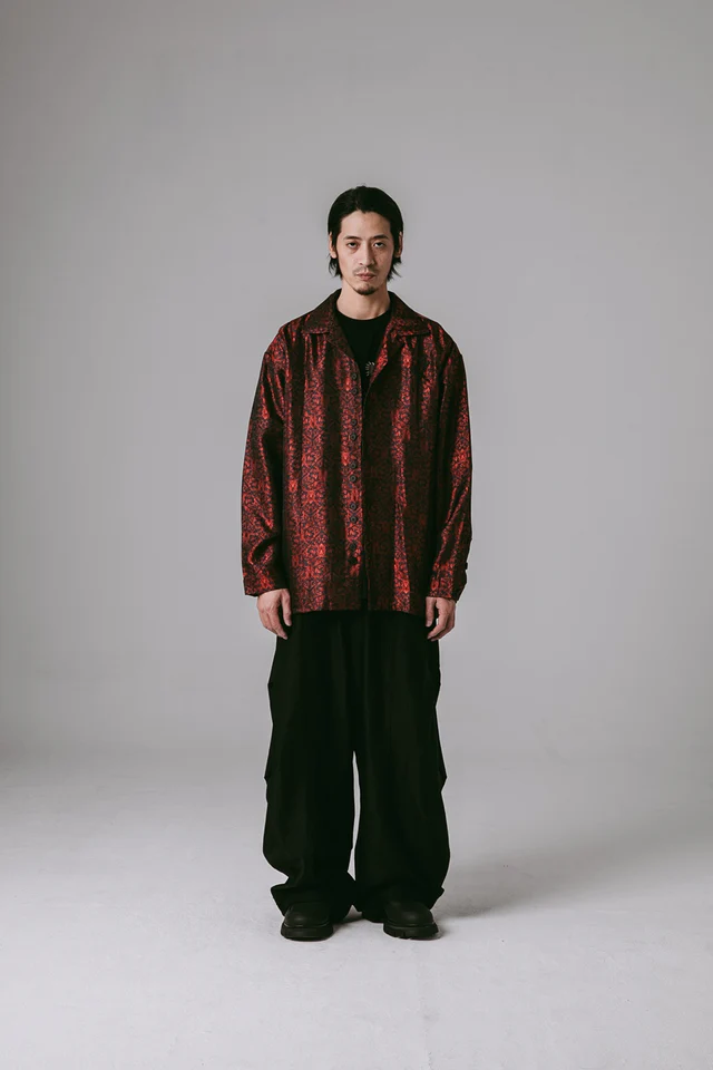 JIN-EASTERNAU 忍冬紋纏枝襯衫-藍紅色