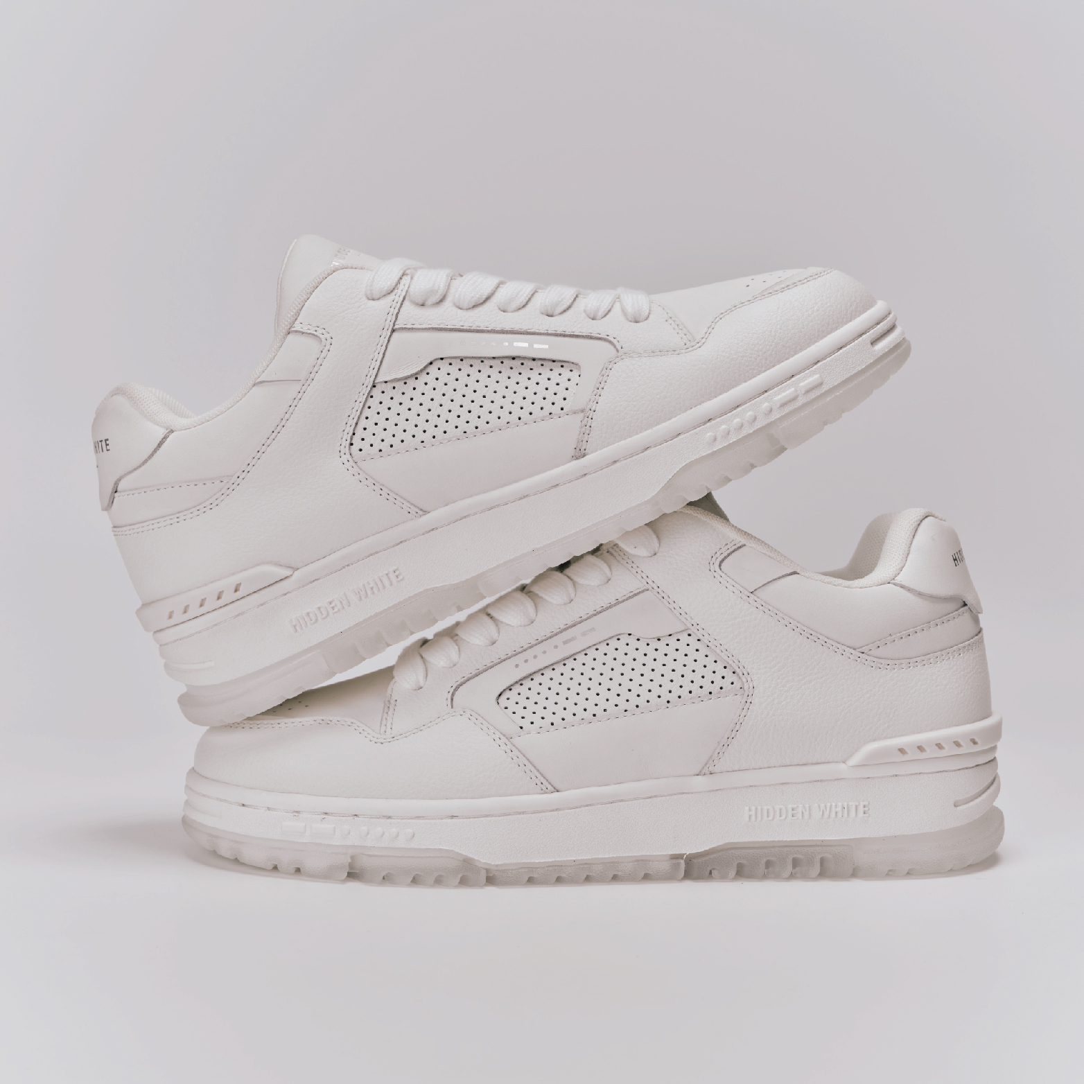 【 HIDDEN WHITE｜HALLE 皮革休閒鞋 - 白 】