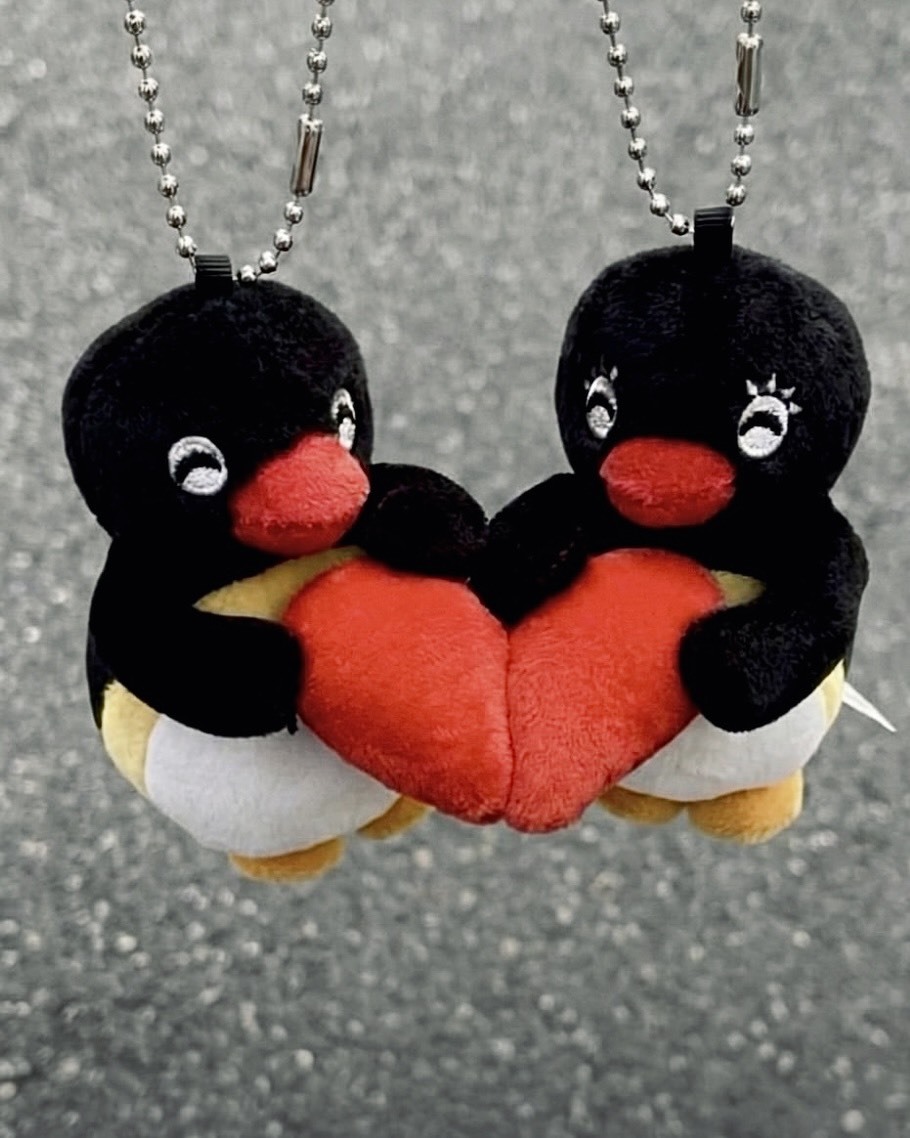 <一人一隻>PINGU 情侶 愛心磁吸 毛絨 掛件 吊飾 一對組 三款