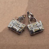 [S] MARC JACOBS LIGHT ANTIQUE SILVER 2P3JER001J46 THE TOTE BAG EARRINGS, 196611077910 (SMJ627)