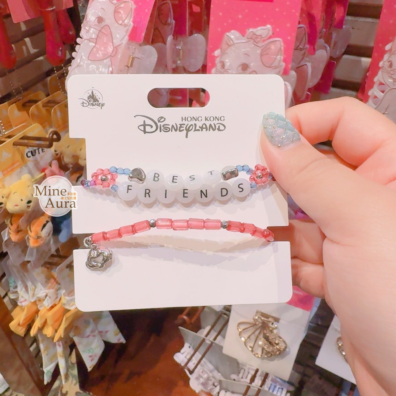 米奇 Mickey 愛心手手 字母 串珠設計 手鍊組 -香港迪士尼樂園
