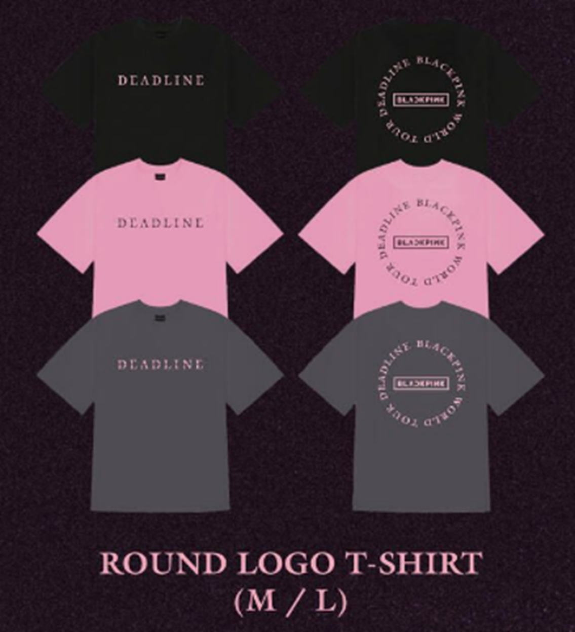 SX025 BLACKPINK 《DEADLINE》 圓形LOGO T恤