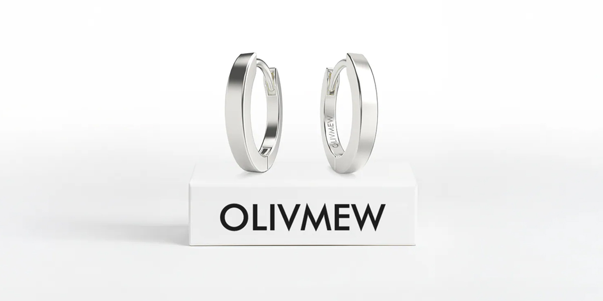 OLIVMEW A1 sterling silver hoop earrings, pair display