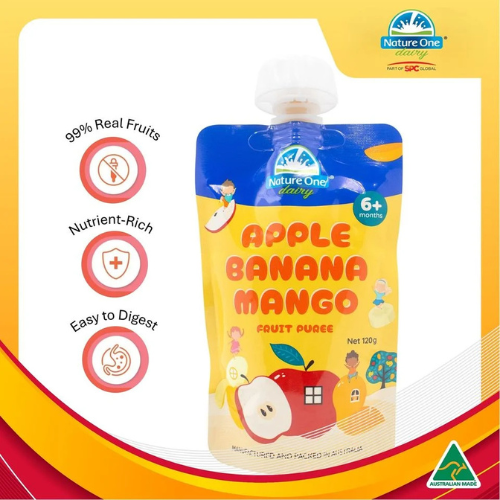 Nature One Dairy 奧純冠蘋果香蕉芒果果蓉 120g