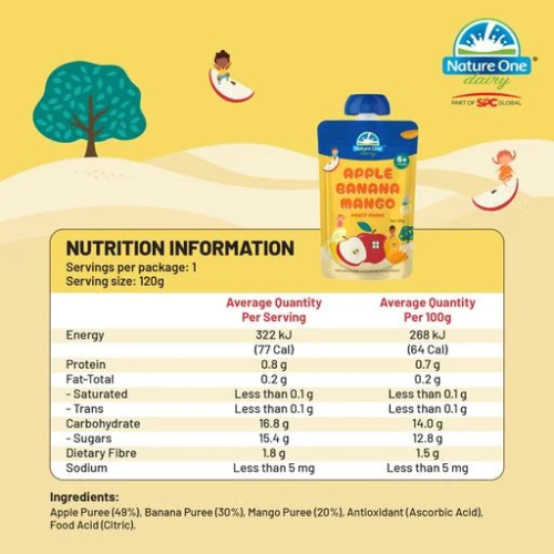 Nature One Dairy 奧純冠蘋果香蕉芒果果蓉 120g
