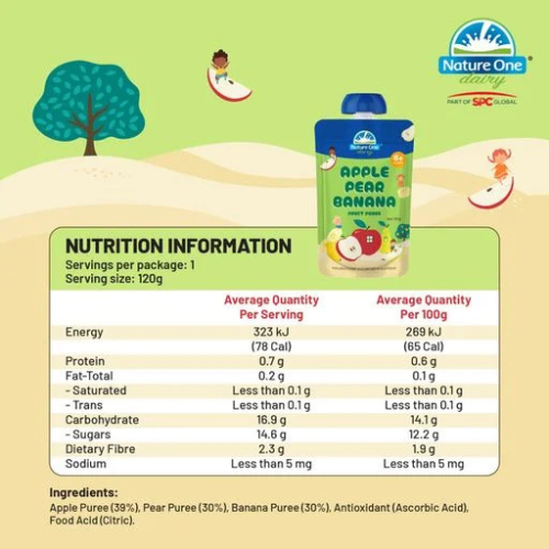 Nature One Dairy - 奧純冠蘋果梨子香蕉果蓉 120g