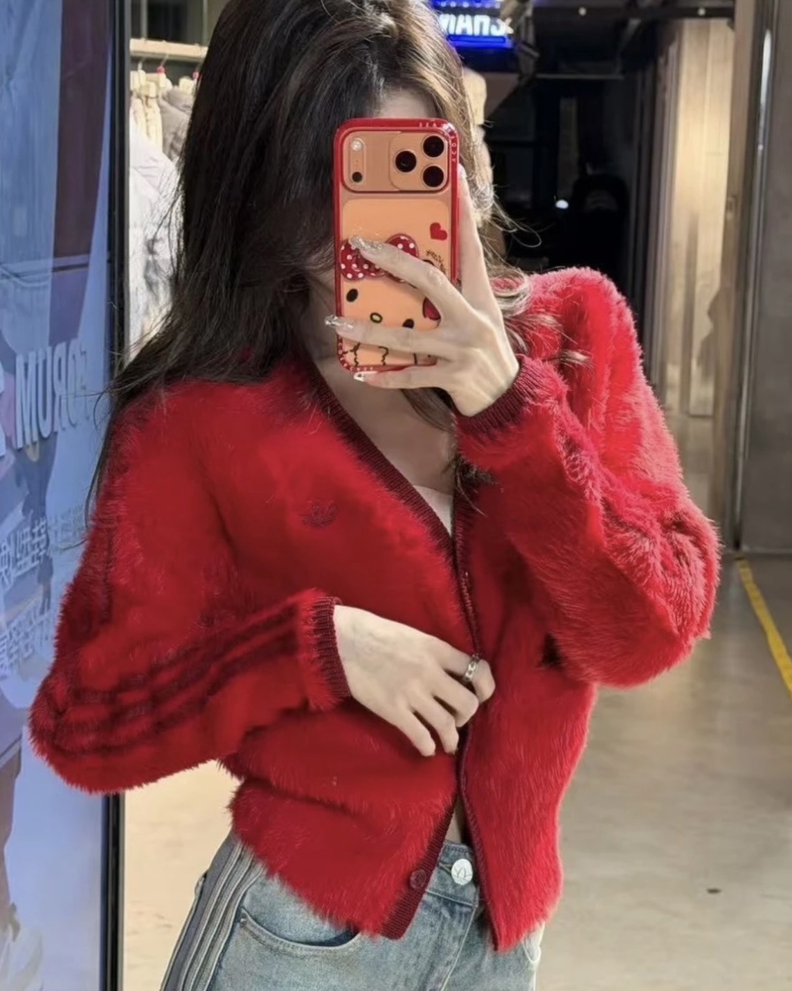 Adidas Originals CNY 開襟 針織 寬鬆 毛毛外套 兩色