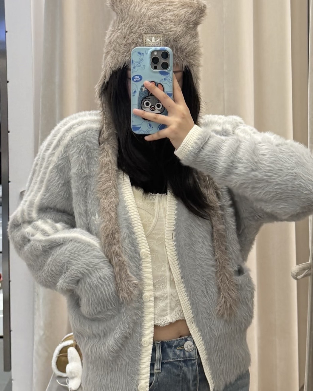 Adidas Originals CNY 開襟 針織 寬鬆 毛毛外套 兩色