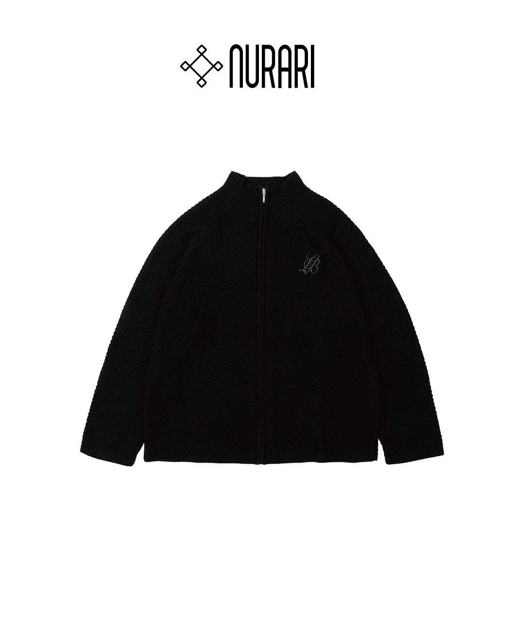 Nurari 針織微立領外套 黑 25 A/W Em. LB mock-neck knit cardigan