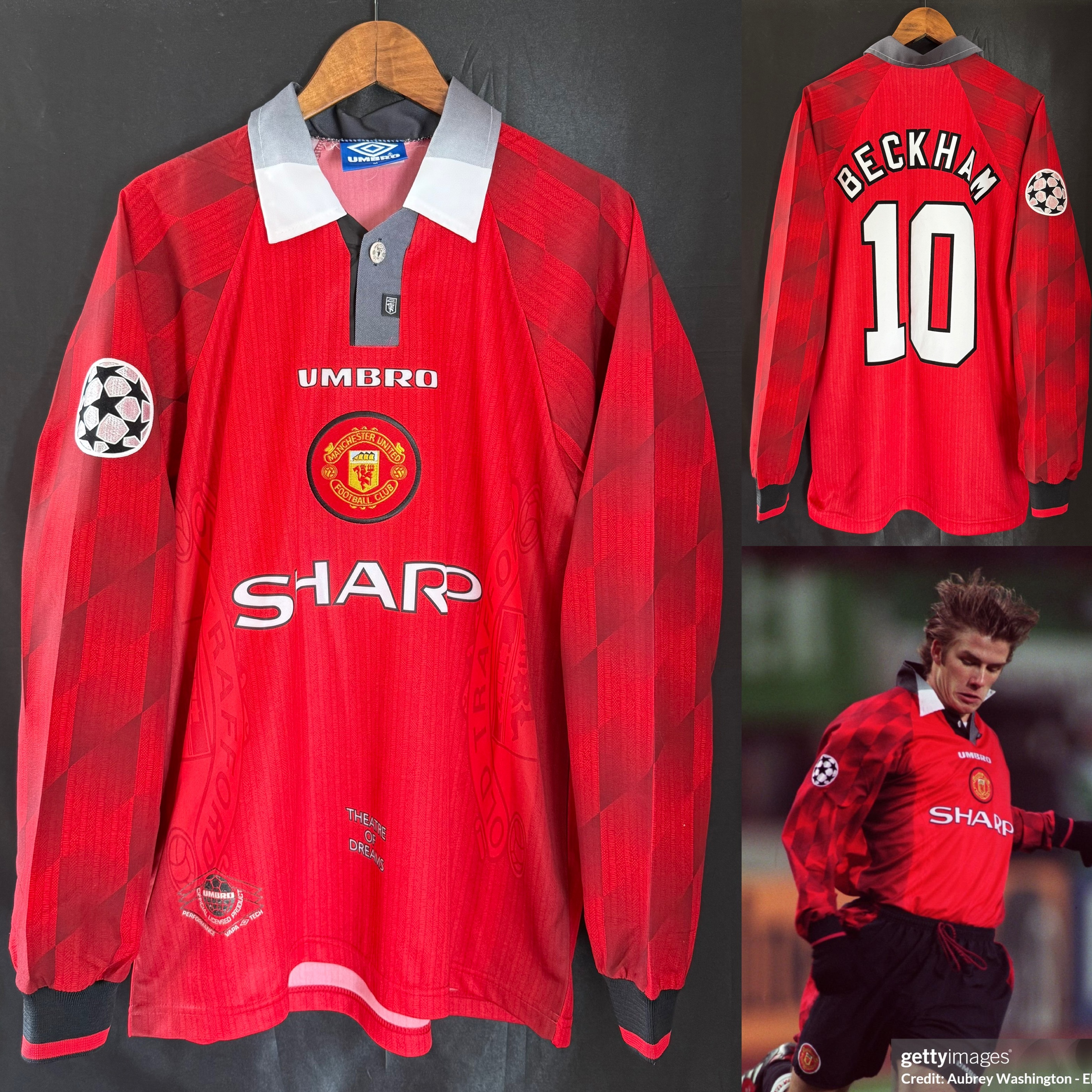 Manchester United 1996-1997 Umbro L/S Home Shirt #10 BECKHAM
