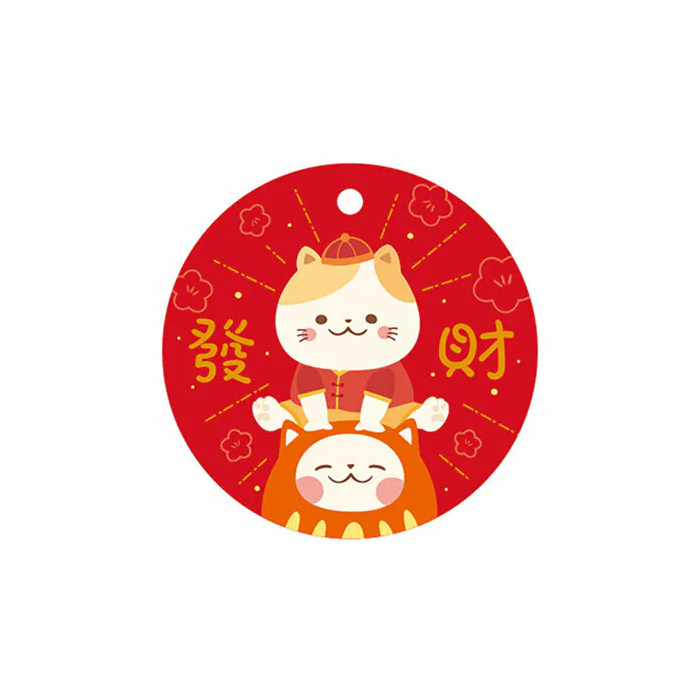 禮物吊卡 春節 喵果迎新 30入/包 4.4*4.4cm【6-85500111】