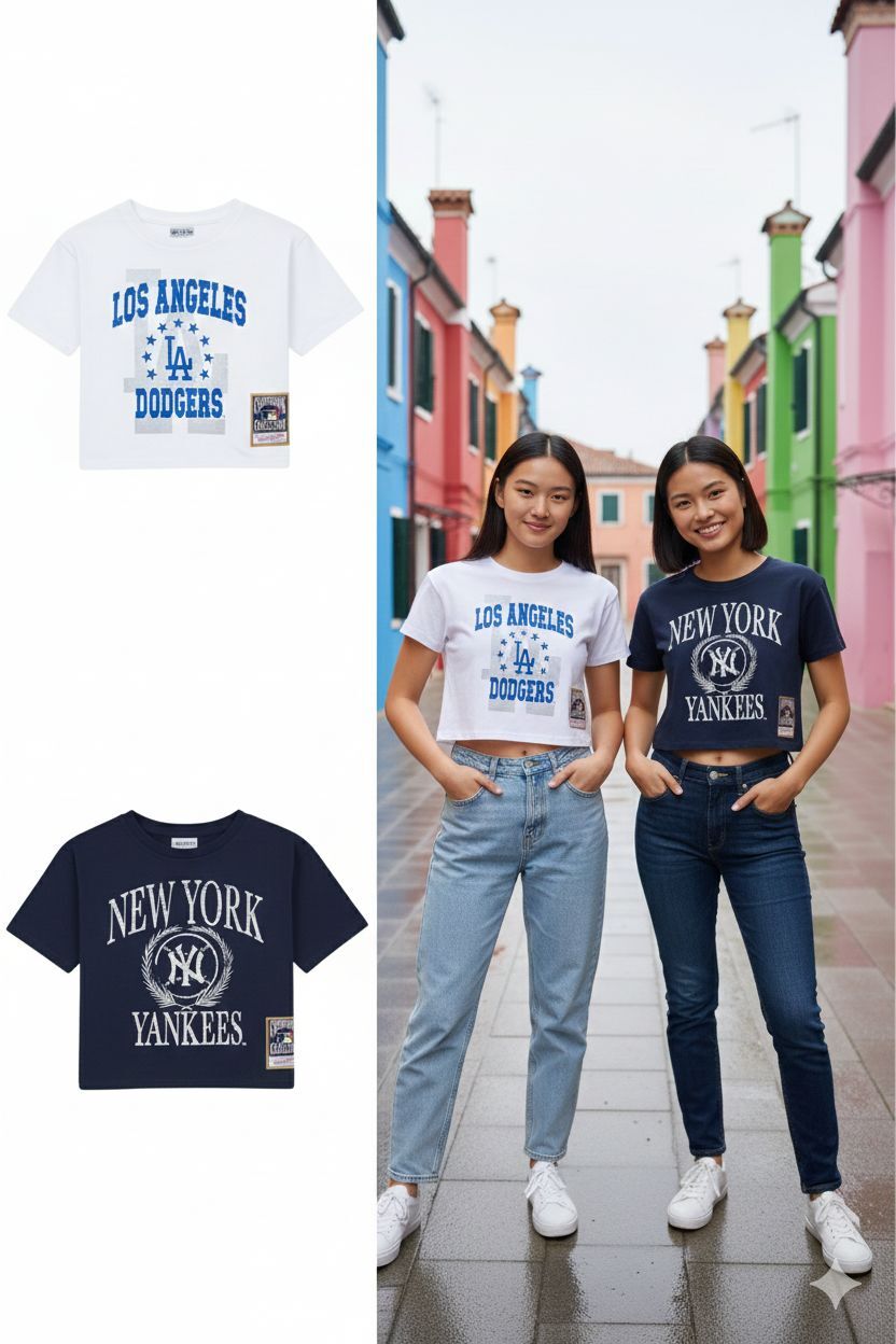 【預購】Q123008 Mitchell & Ness 圖案寬鬆短款T卹