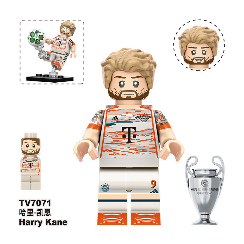 Sport Soccer Harry Kane Custom Minifigures fit Lego TV6509 TV7071
