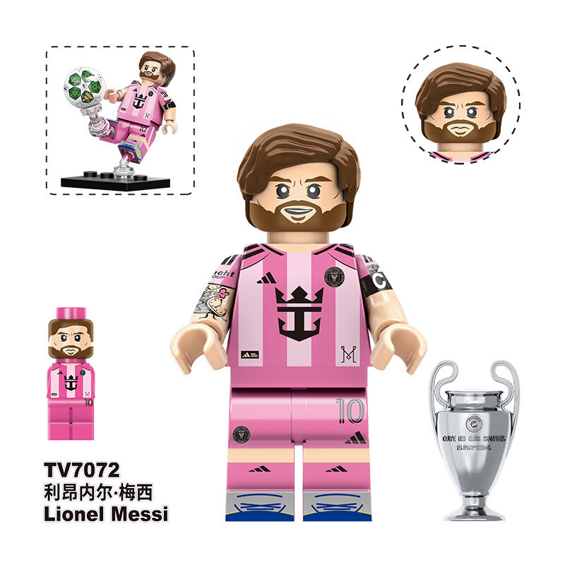 Sport Soccer Lionel Messi Custom Minifigures fit Lego TV6509 TV7072