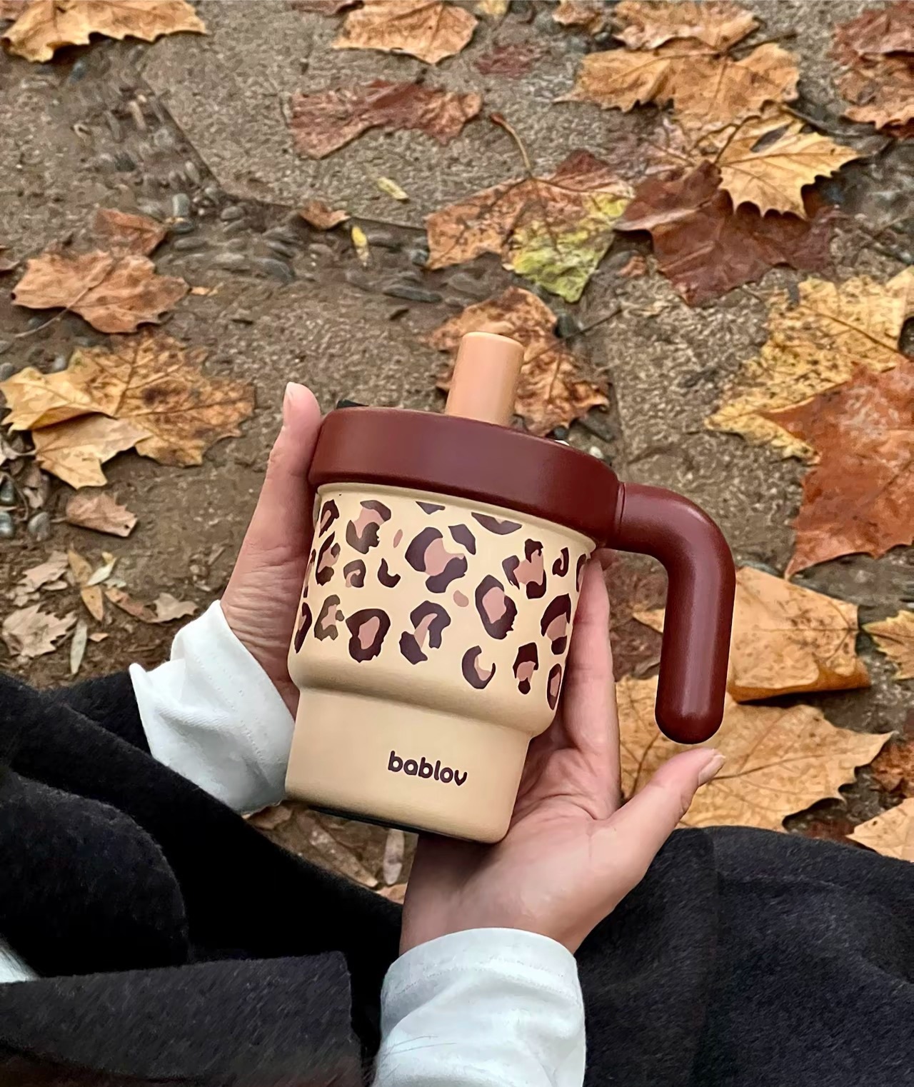KTQ STORE ‧ BABLOV 豹紋 迷你 大容量 冰霸杯 610ml
