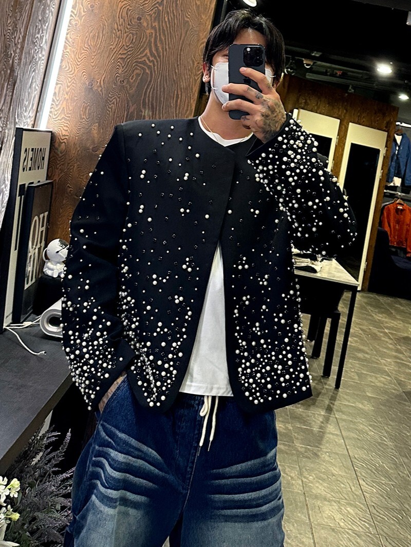 珍珠混寶石小香外套