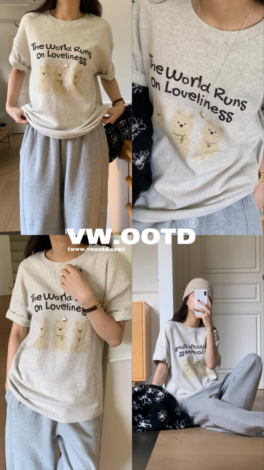 可愛三隻小狗Tee(燕麥色)