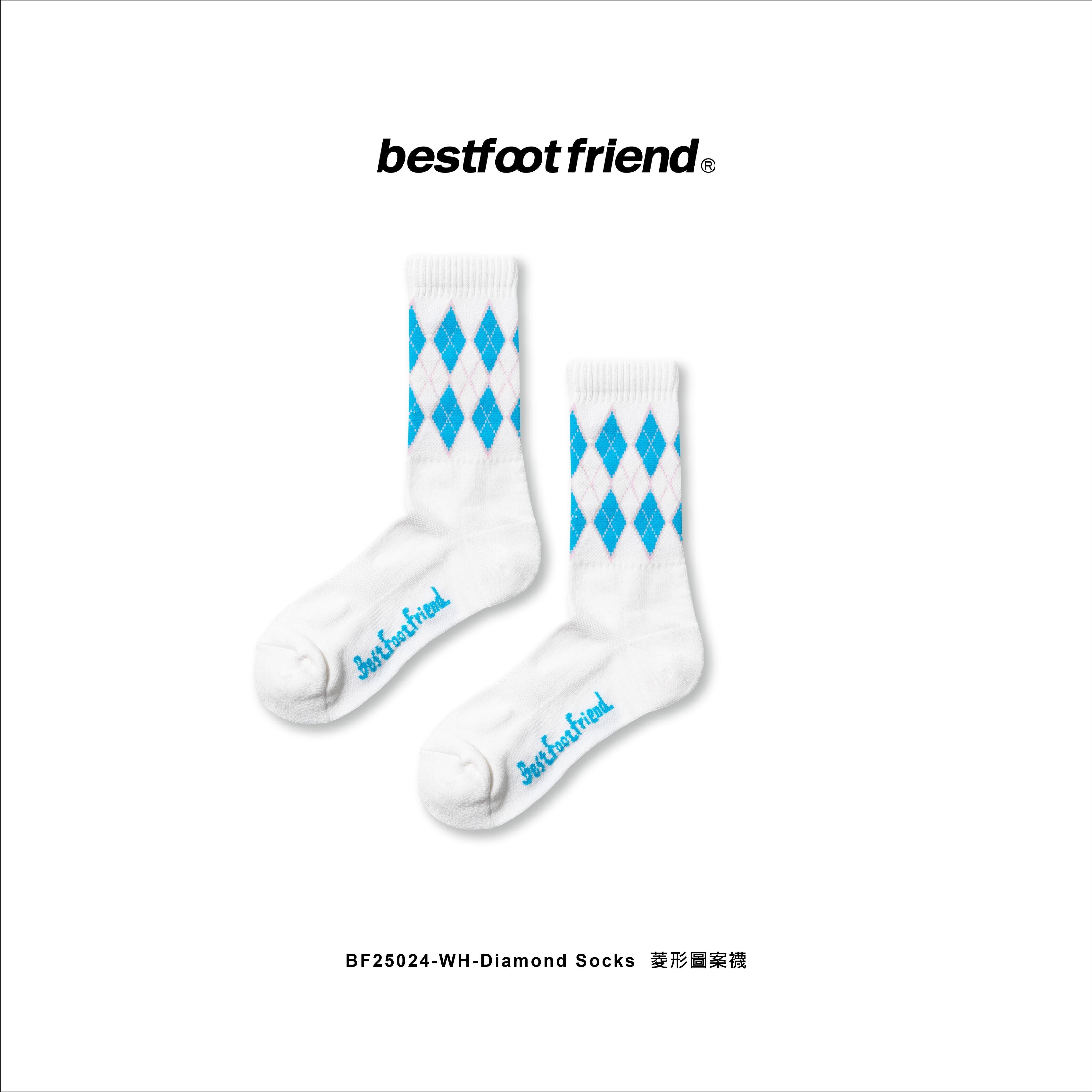 【Focus Store】現貨秒發 Diamond Socks "White" 白色 菱形圖案襪 BF25024-WH