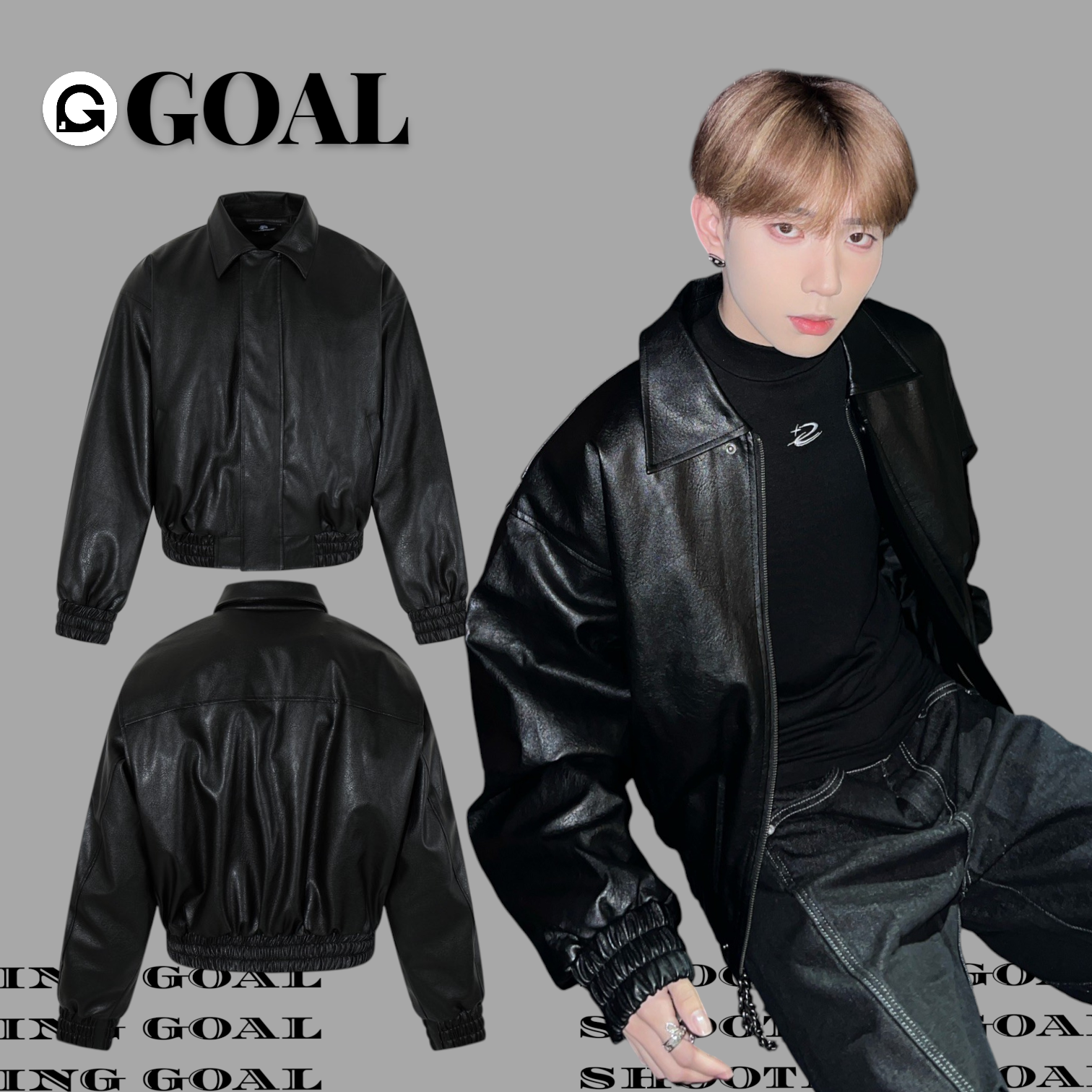 (GOAL) 美式復古加絨皮外套 aw25084