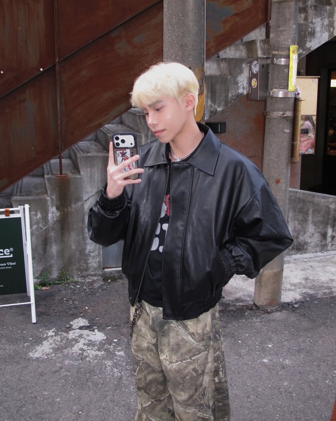 (GOAL) 美式復古加絨皮外套 aw25084