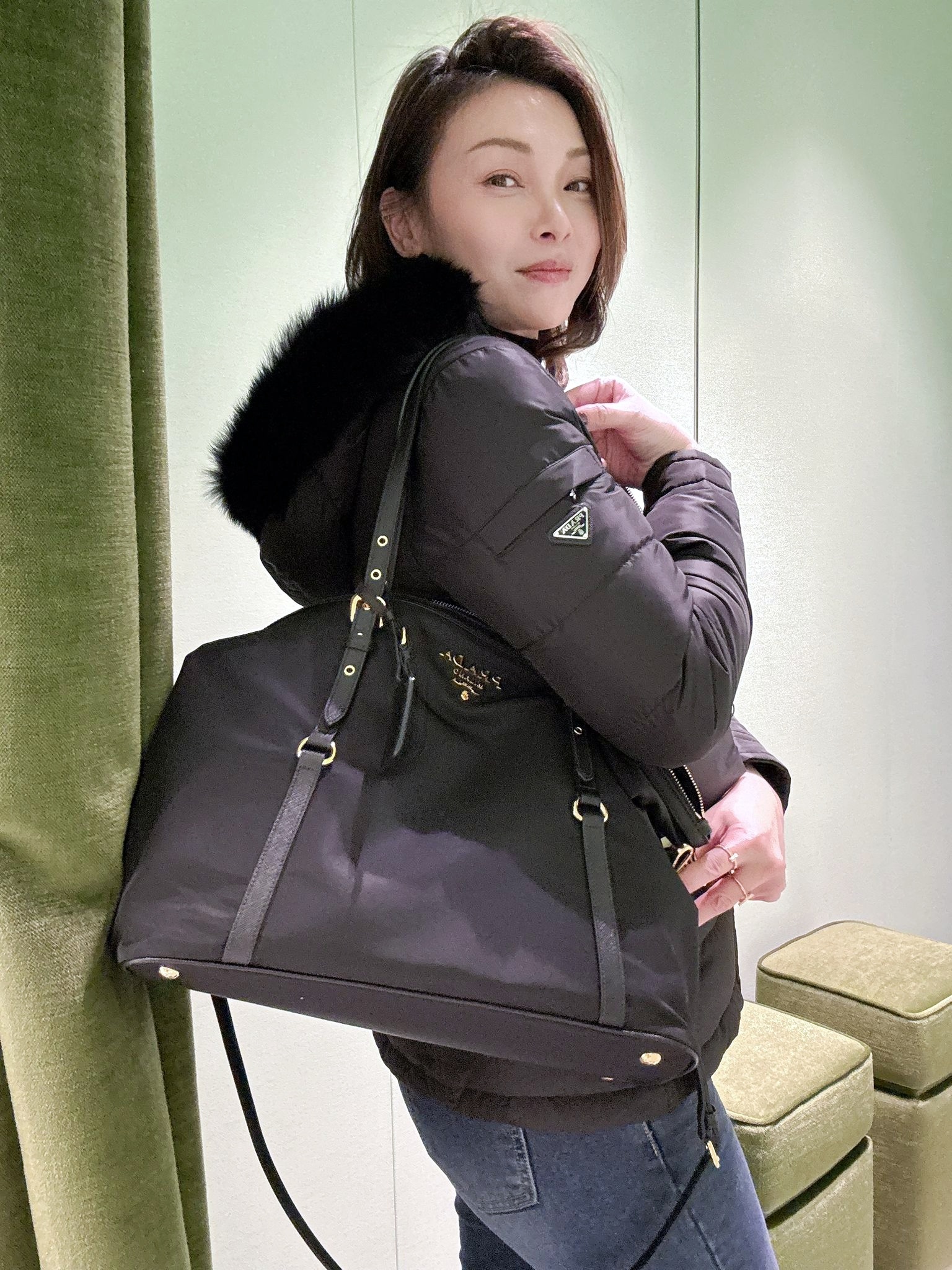 英國代購 (獨立訂單)-PRA DA  Tessuto + Saffiano 1BG253