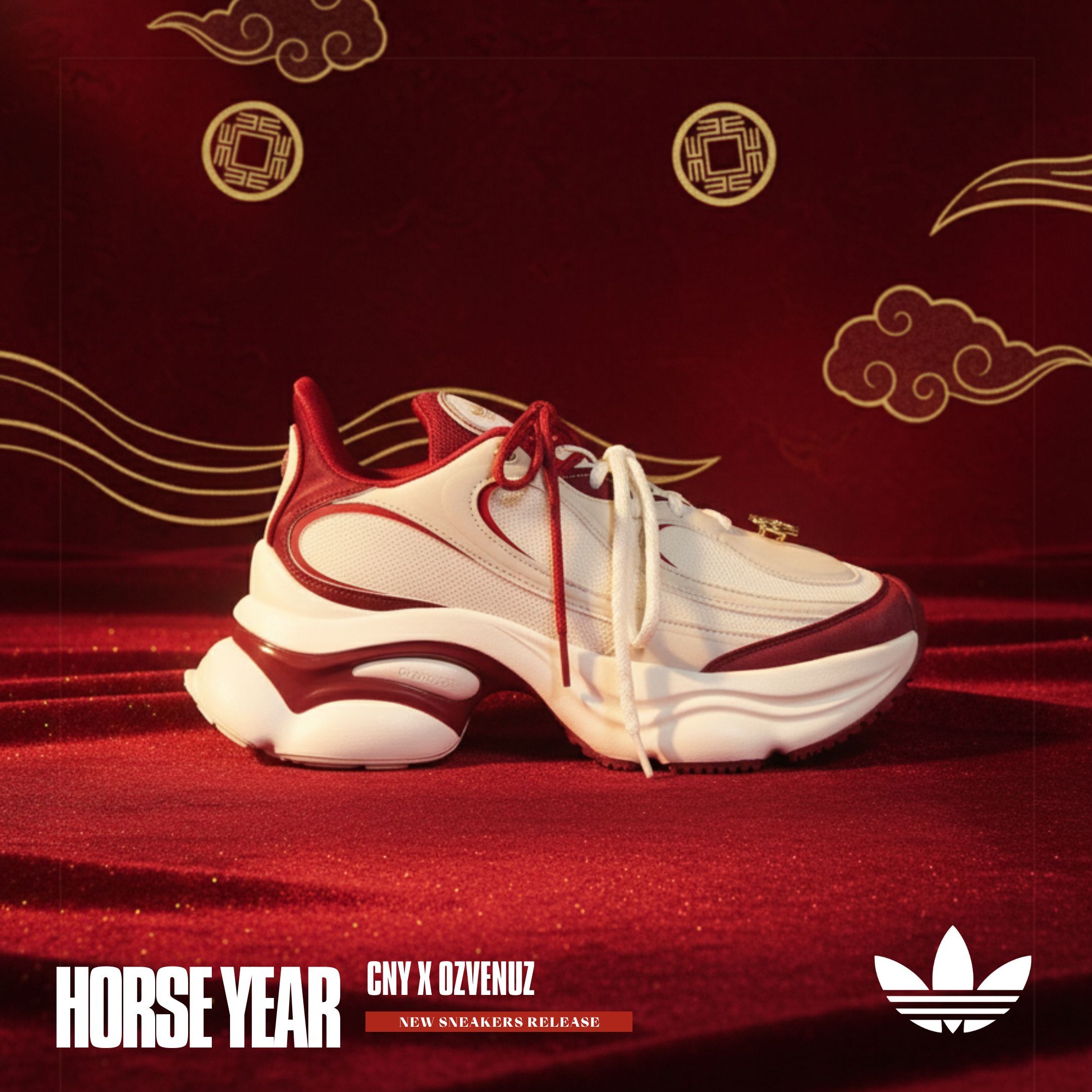 NICEDAY 代購 Adidas Originals Ozvenuz CNY 馬年 新年 春節 農曆 馬 脫韁野馬 增高 白 KI2801