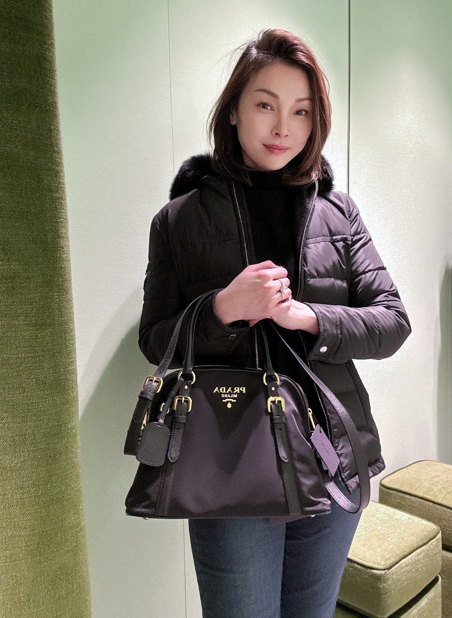 英國代購 (獨立訂單)-PRA DA Tessuto + Saffiano 1BB013