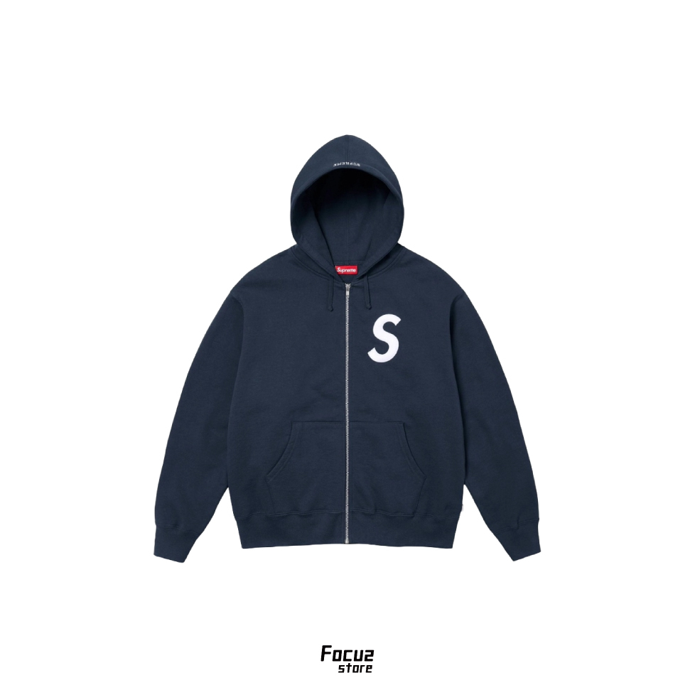 【Focus Store】預購 Supreme FW24 S Logo Zip up Hooded Sweatshirt "Navy" 拉鍊外套 深藍色