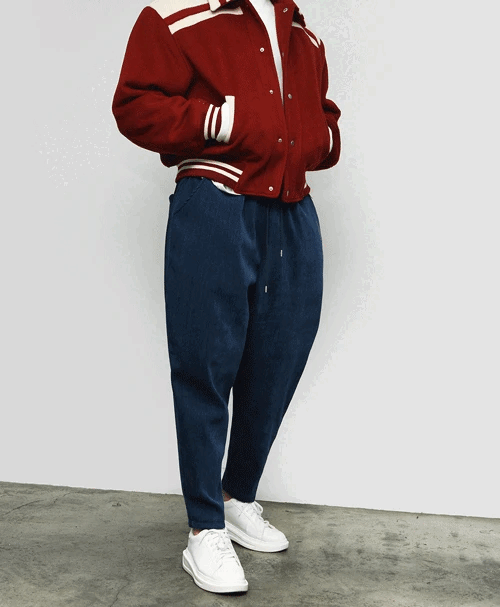 馬德里抓絨氣球休閒褲