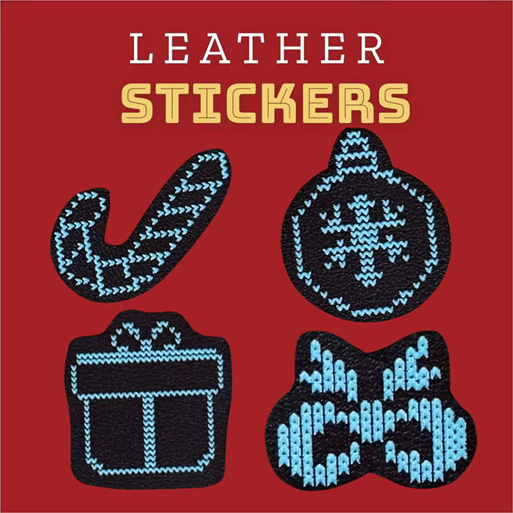 聖誕節皮革裝飾標貼 - 組合 E
