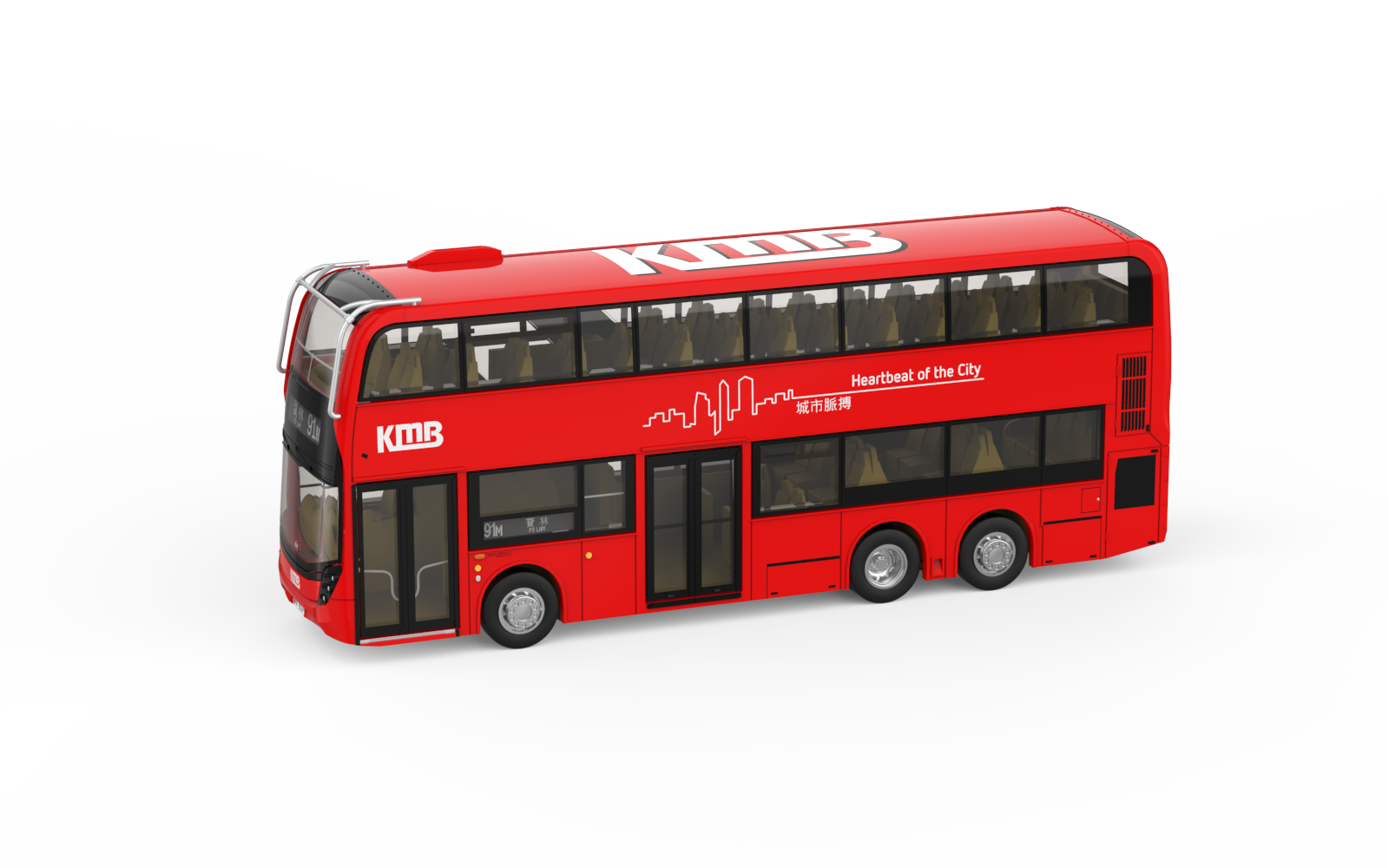 Tiny City KMB17 合金巴士模型－九巴 ADL Enviro500 MMC 11.3米（91M 路線）