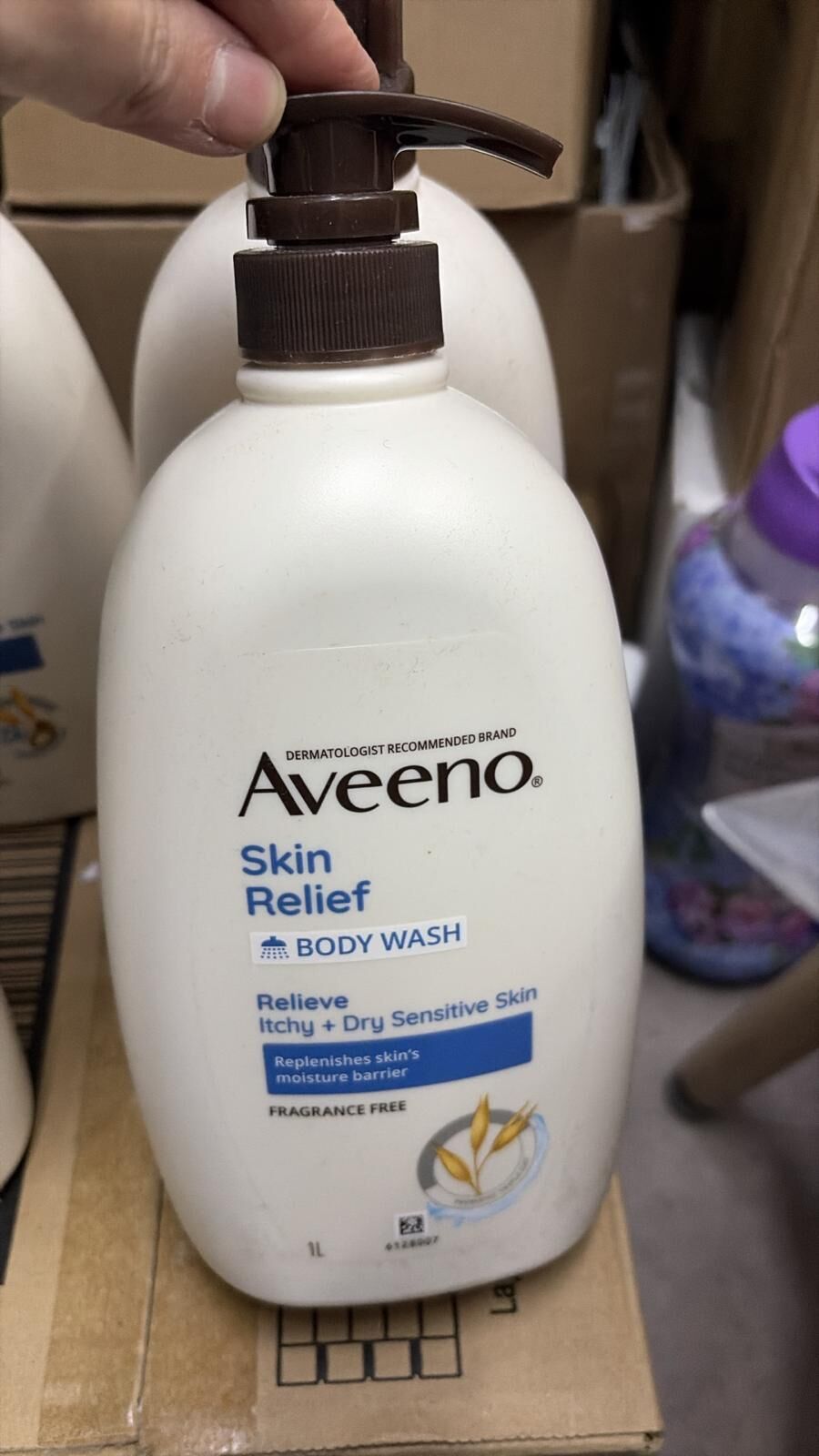 現貨 Aveeno天然燕麥高效舒緩(藍色）