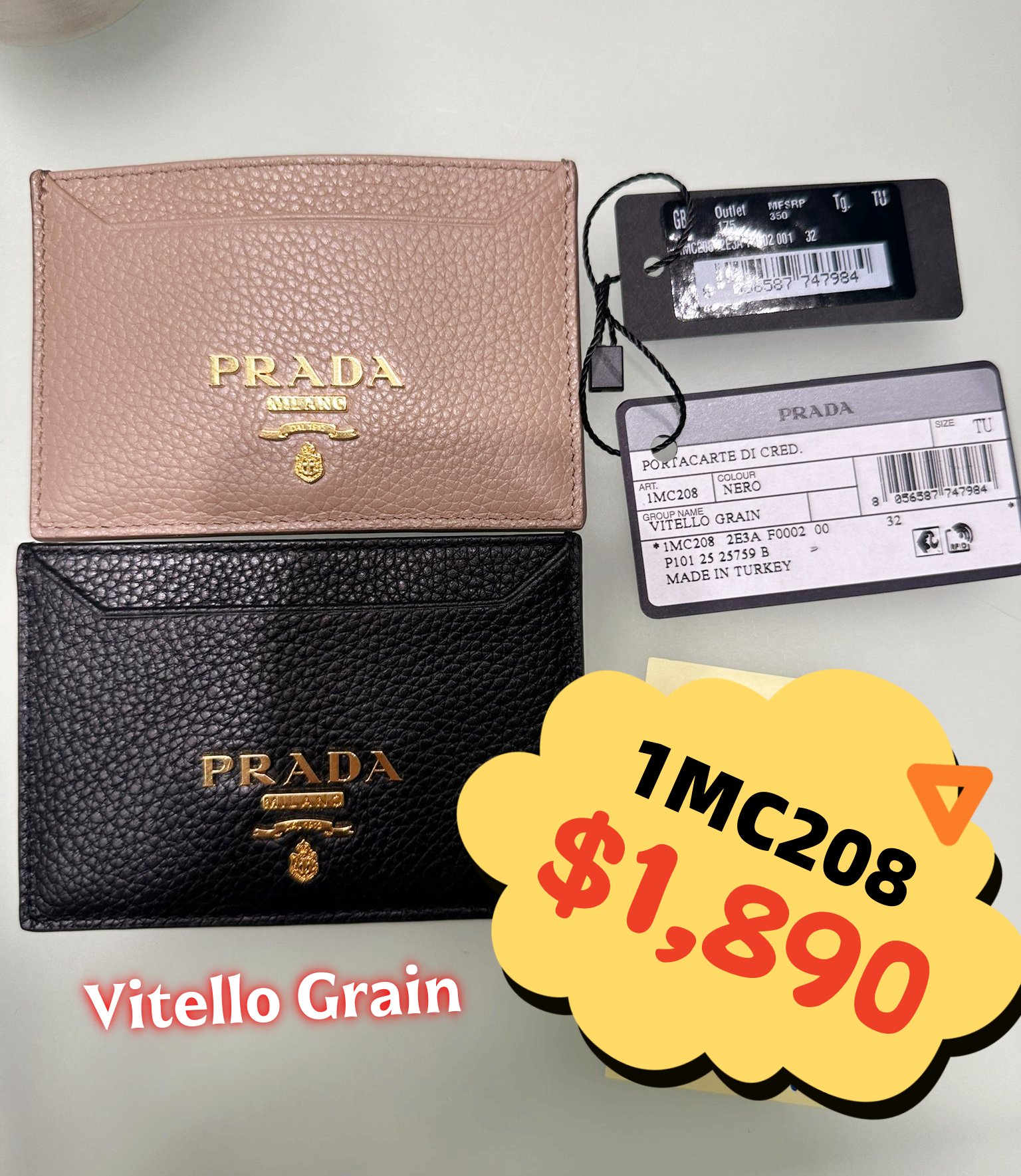 英國代購 (獨立訂單)-PRA DA  1MC208 Vitello Grain