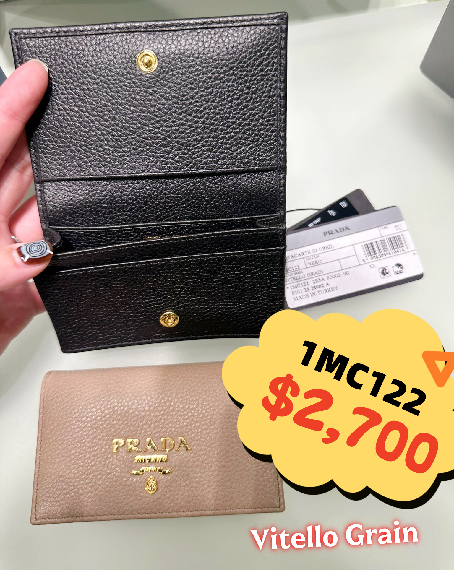 英國代購 (獨立訂單)-PRA DA  1MC122 Vitello Grain