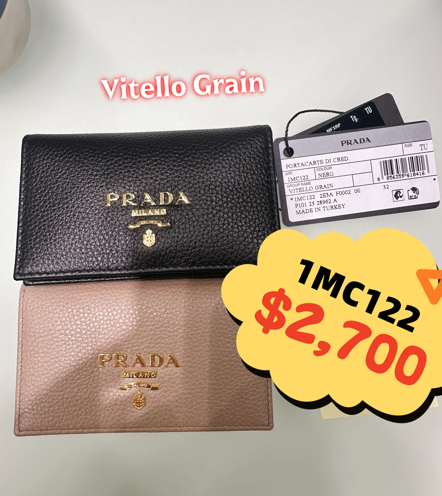 英國代購 (獨立訂單)-PRA DA  1MC122 Vitello Grain