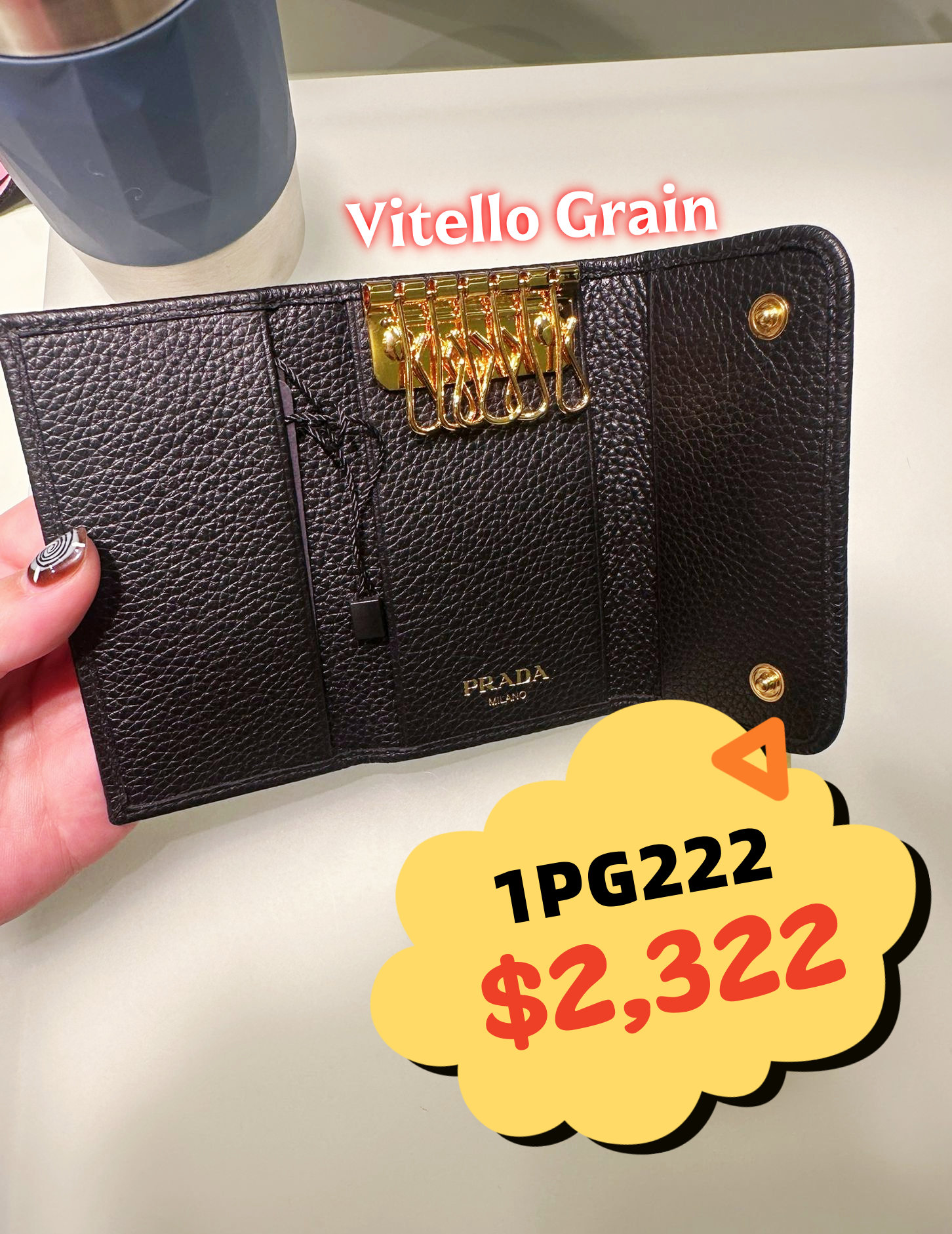 英國代購 (獨立訂單)-PRA DA 1PG222 Vitello Grain