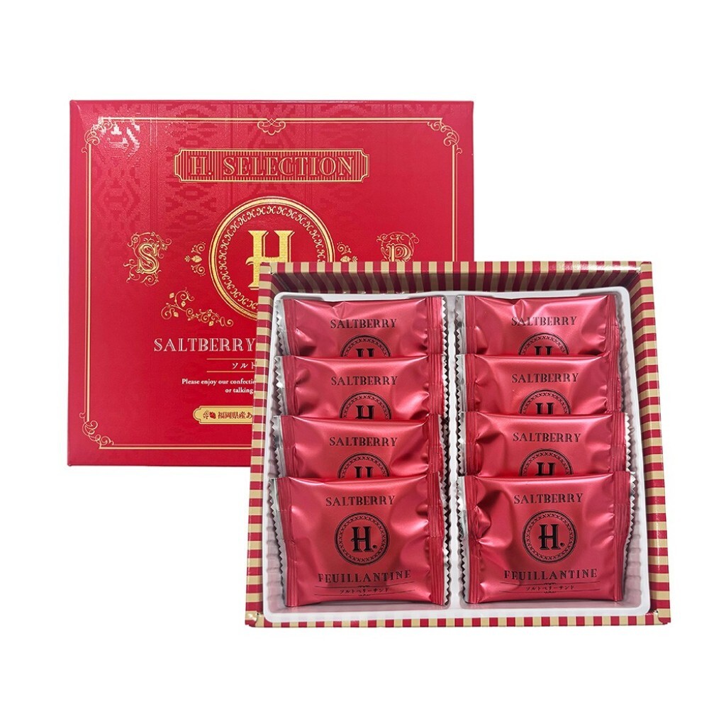 日本🇯🇵H.SELECTION 醇厚鹹白巧克力草莓夾心酥禮盒 8入