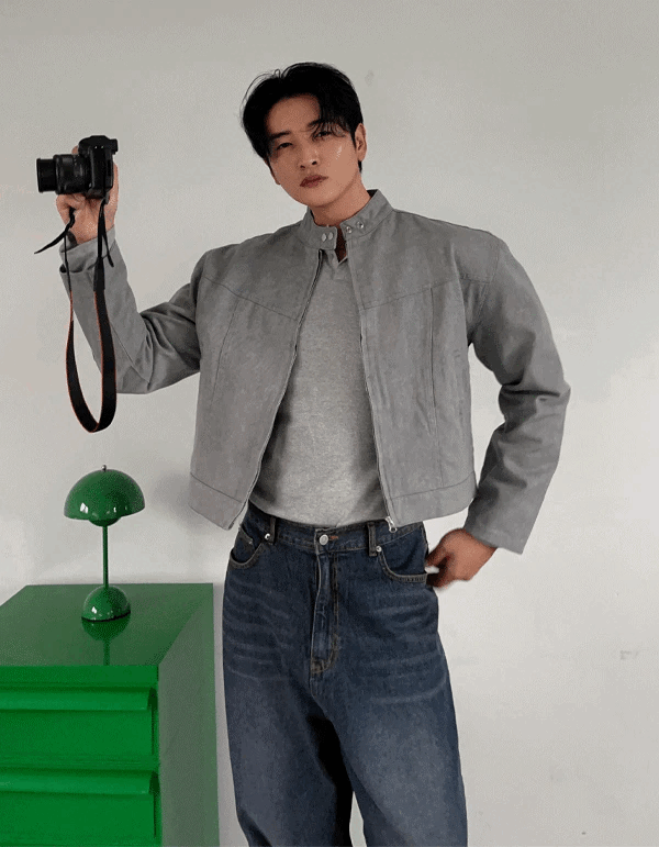 簡約俐落短款騎士外套