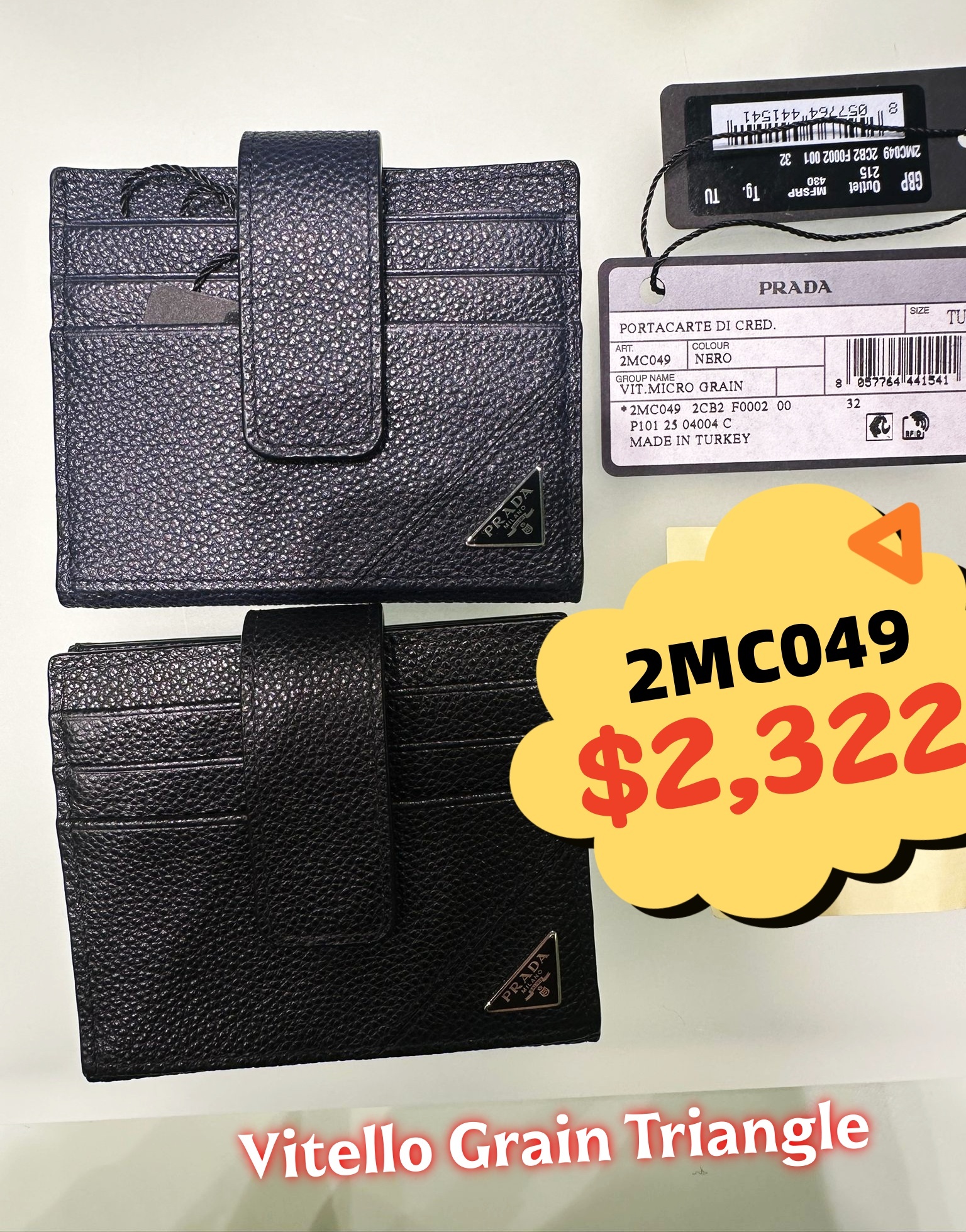 英國代購 -PRA DA 2MC049  Vitello Grain Triangle