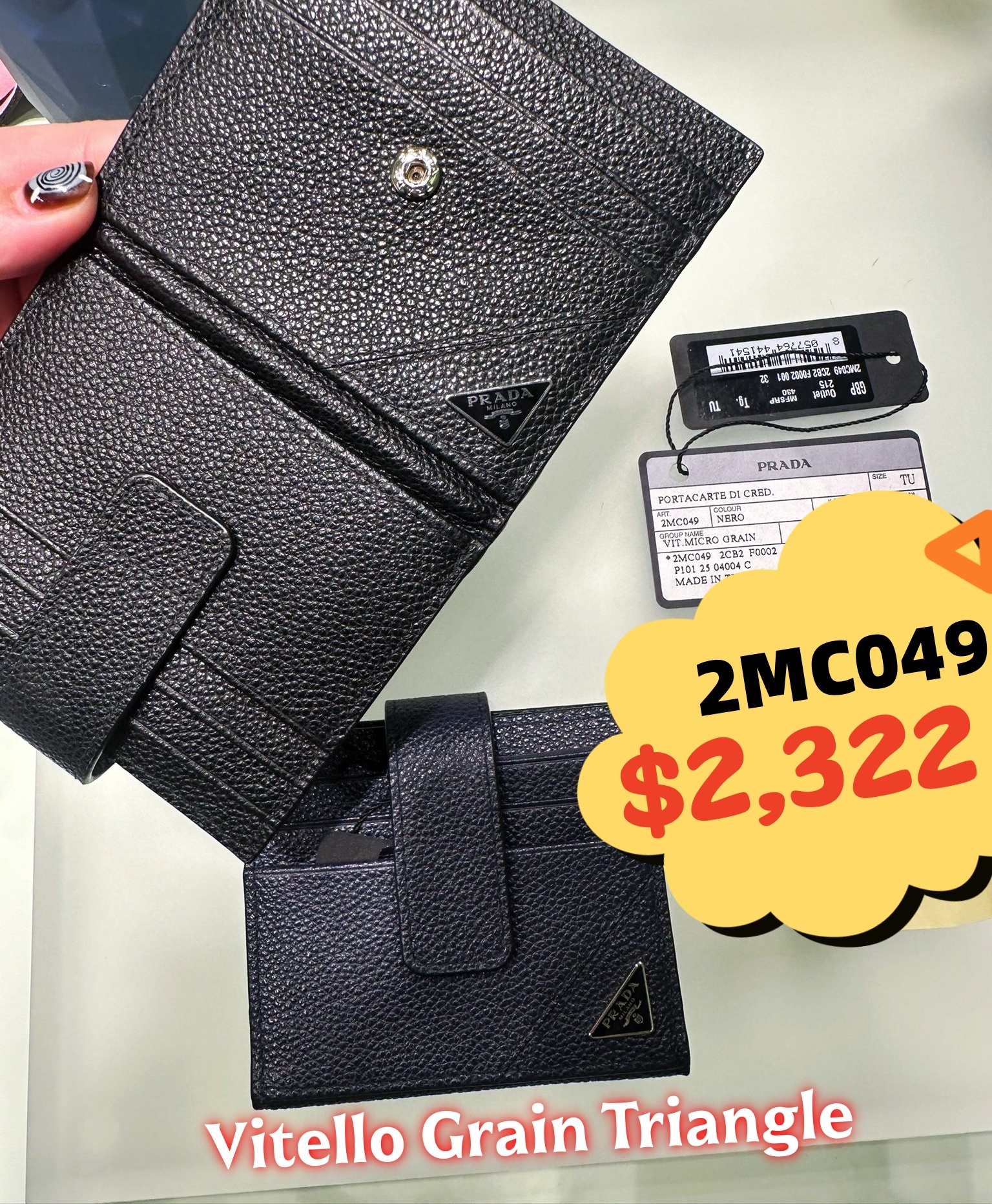 英國代購 -PRA DA 2MC049  Vitello Grain Triangle